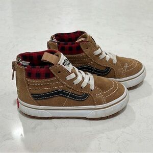 Vans Brown and Black High-Top Sneakers with Zipper